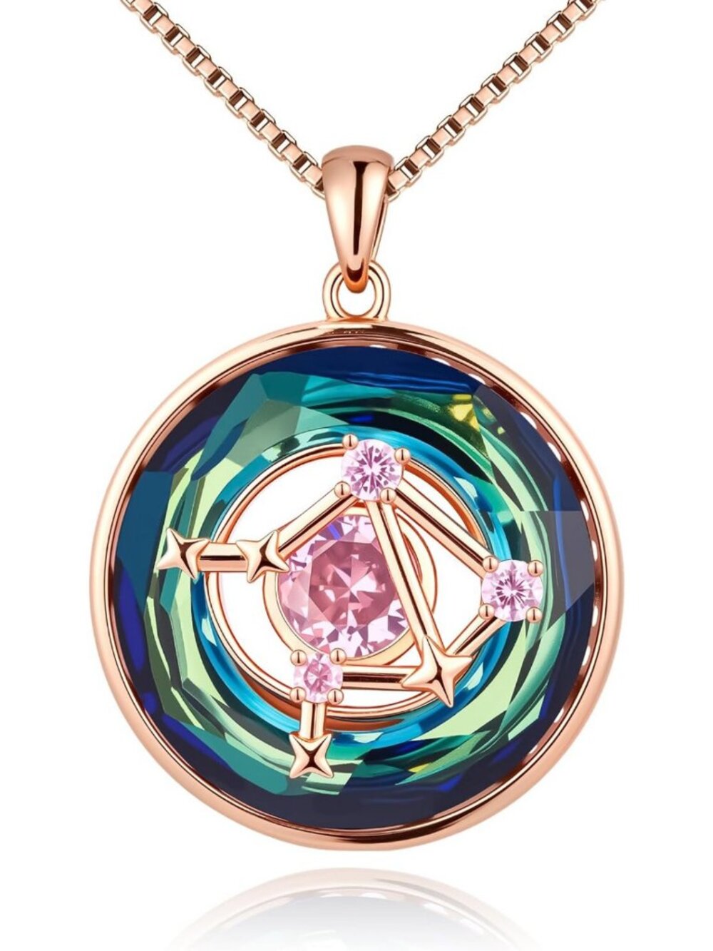 Sterling Silver Zodiac Birthstone Necklace for Women - Personalized Astrological
